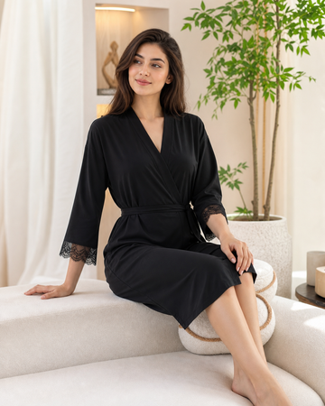 BLACK Women's Nighty – Soft & Comfortable Sleepwear
