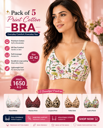 Pack of 5 Premium Comfort Bras