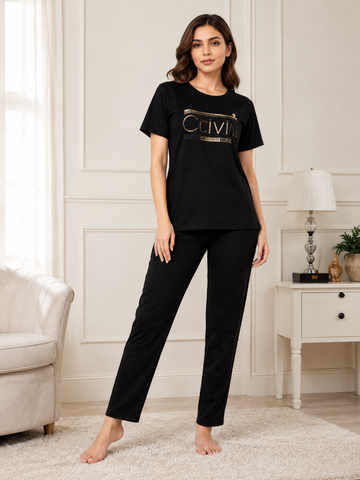 Black Night Pajama Set – Soft & Comfortable Sleepwear