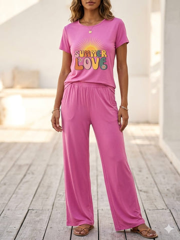 Pink Night Pajama Set – Soft & Comfortable Sleepwear